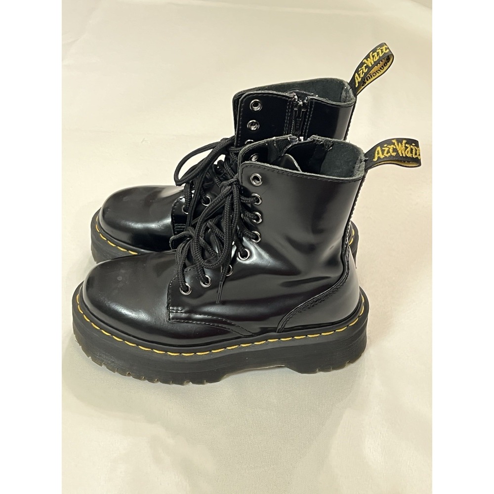 Dr. Martens Jadon Boot Women's Black Platform Retro US 5 Inner Side Zipper 8 Eye